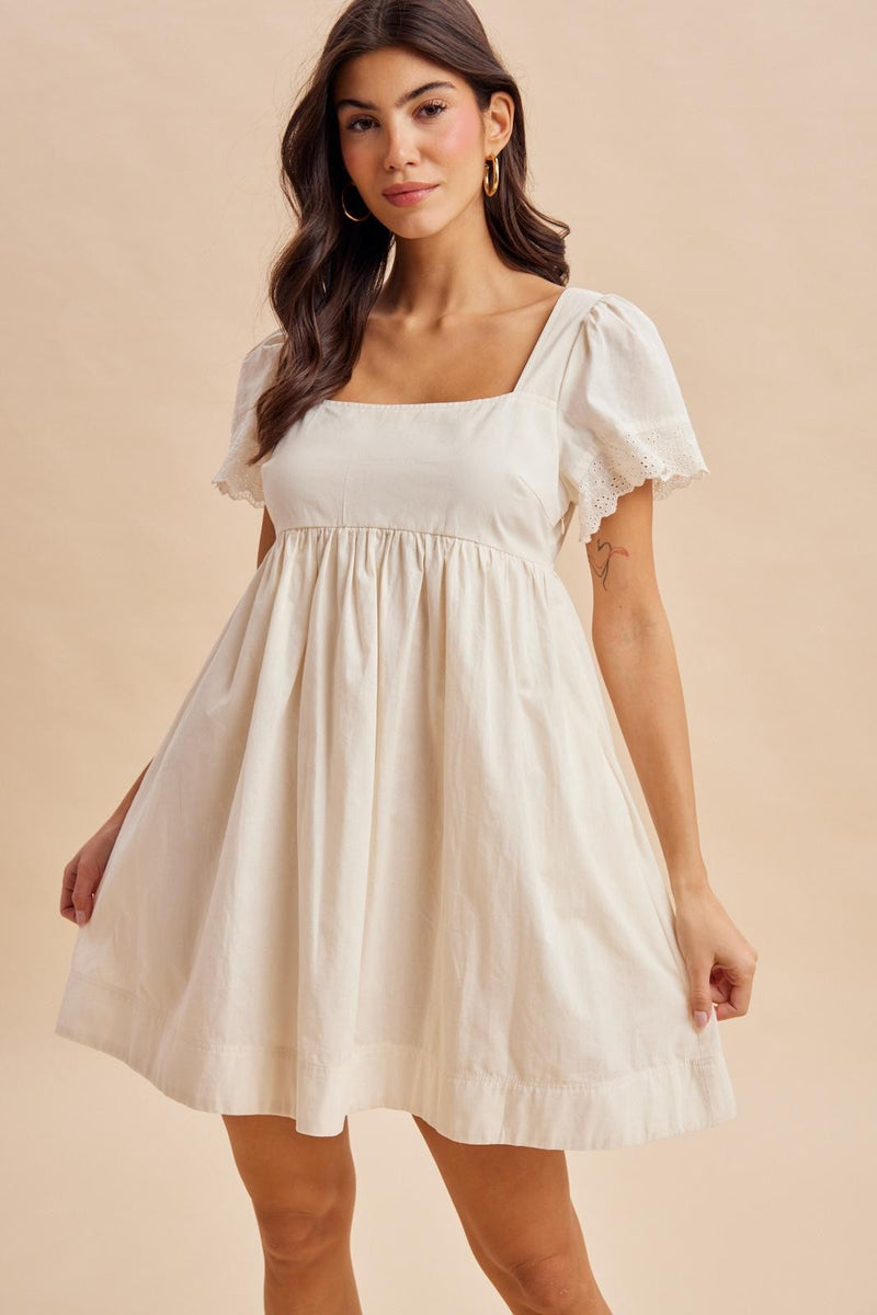 smock mini dress Emily Cloud Dancer Cloud Dancer / L forward wardrobe Size:L/14 - (UK 14/US 10/EU 42) 1 Like No Other Drop Waist Homecoming Dresses