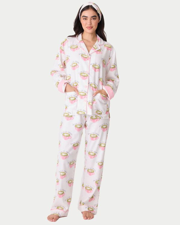 PJ Set Flannels White Linen