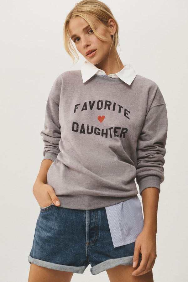 FVD Favorite Daughter Heart Logo Sweatshirt Heather Grey