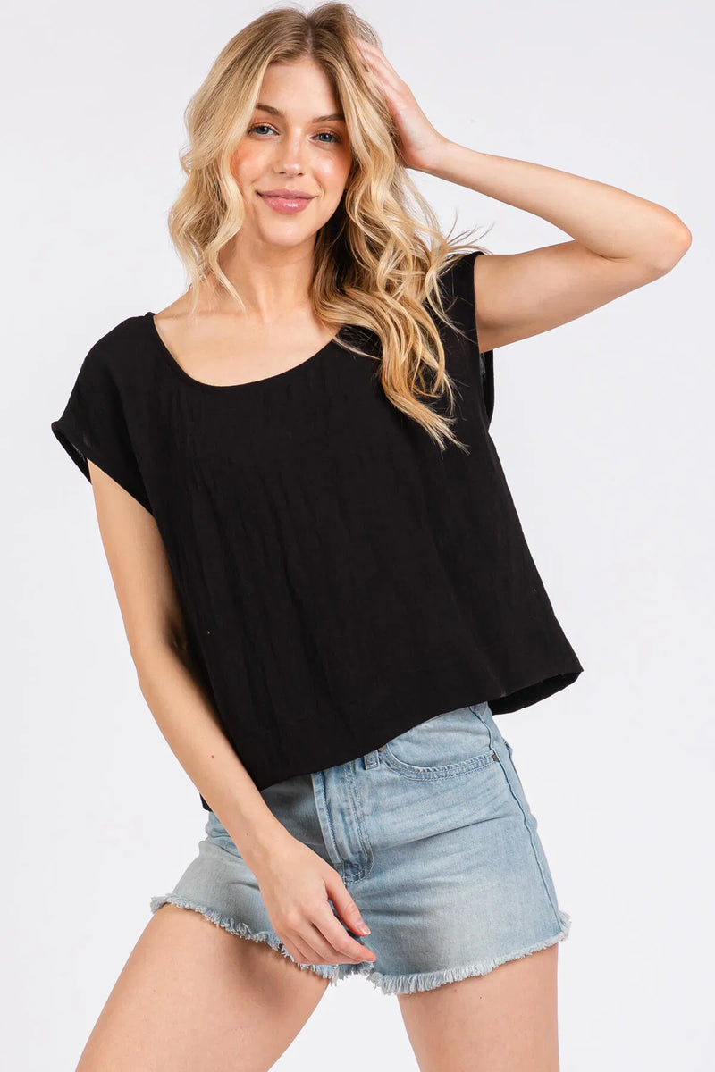Brenda Boxy Top Black