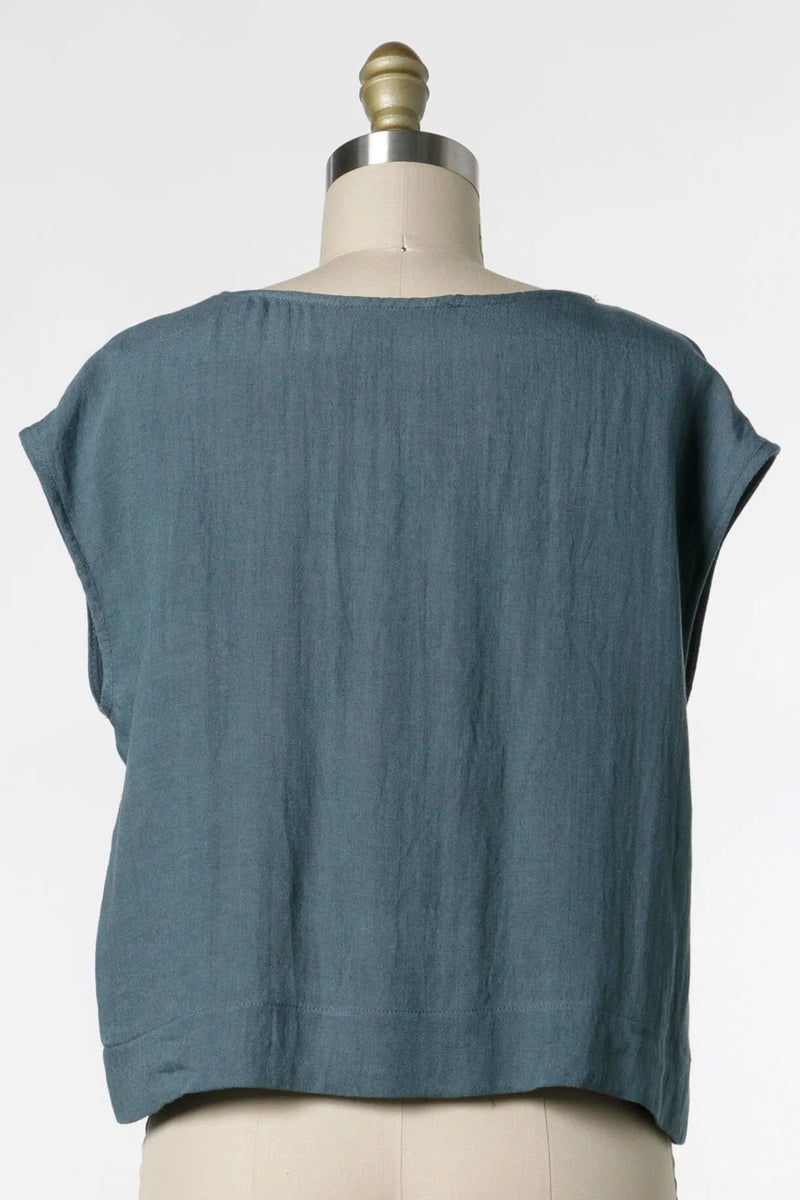 Brenda Boxy Top Dark Slate