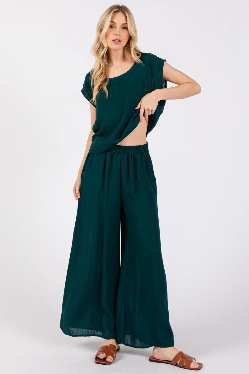 Brenda Boxy Top Hunter Green