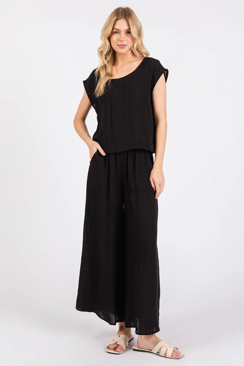 Brenda Boxy Top Black