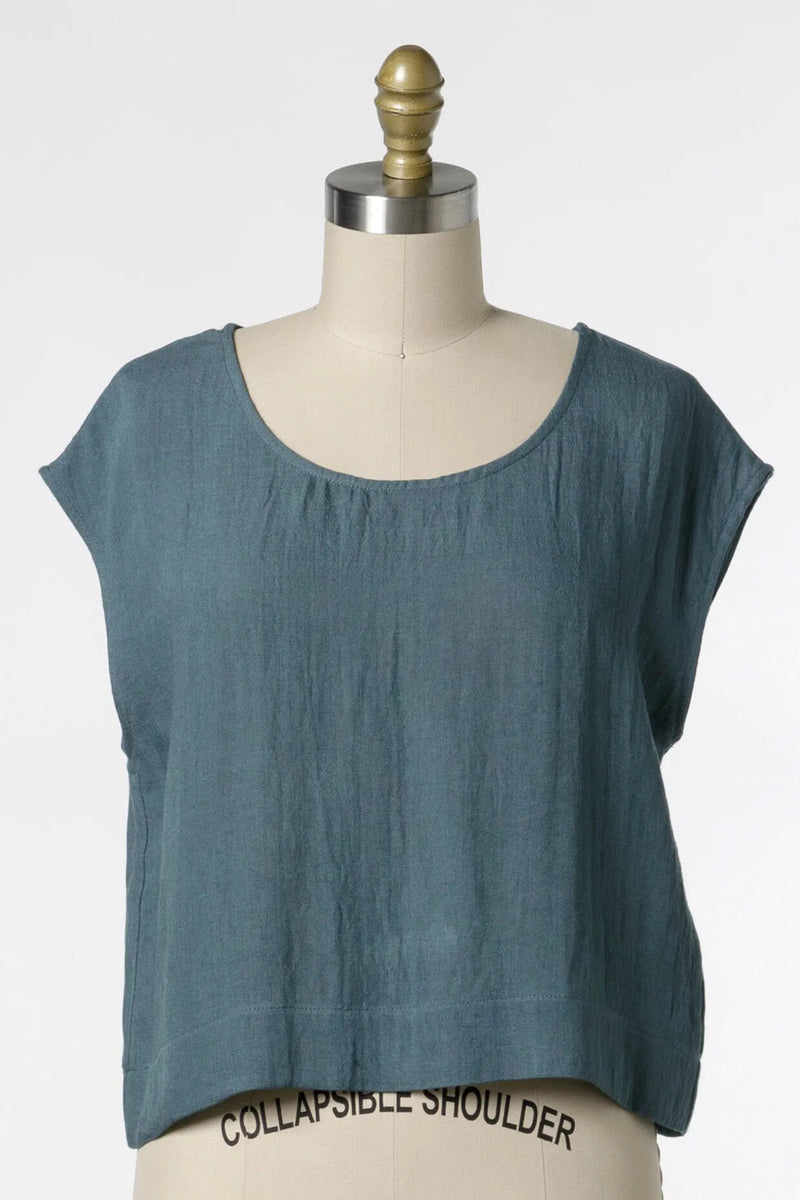 Brenda Boxy Top Dark Slate