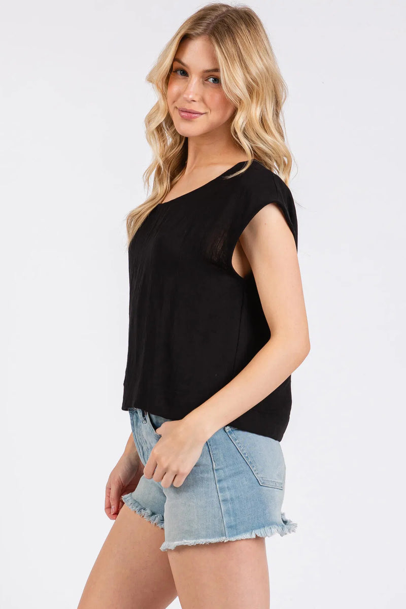 Brenda Boxy Top Black