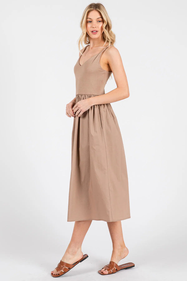 Twist Strap Midi w/ knit top Lt Taupe