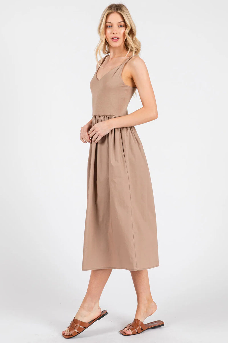 Twist Strap Midi w/ knit top Lt Taupe