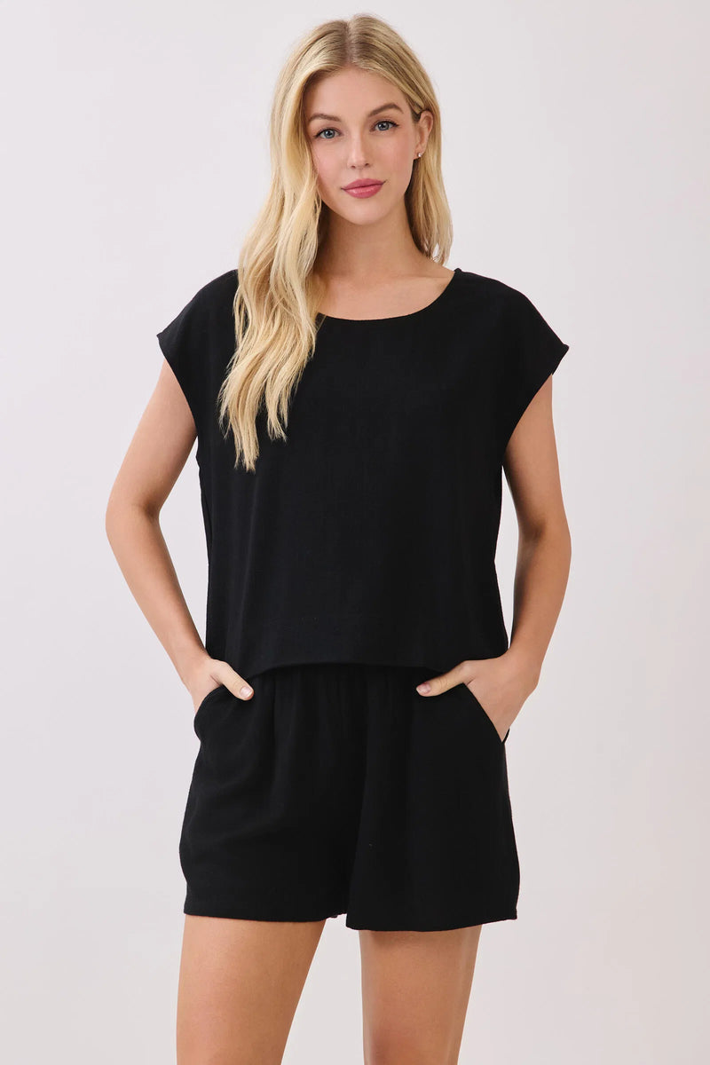 Selma Boxy Top Black