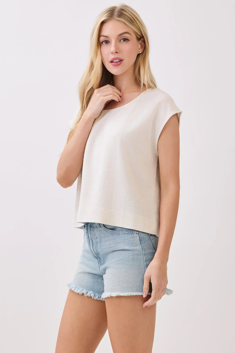 Selma Boxy Top 2T Oatmeal