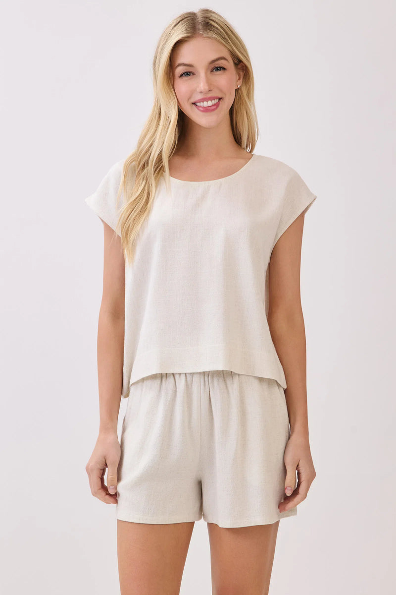 Selma Boxy Top 2T Oatmeal