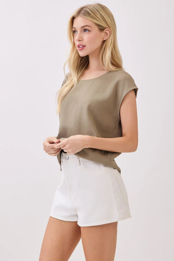 Selma Boxy Top Vintage Olive