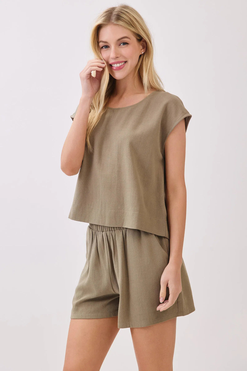 Selma Boxy Top Vintage Olive