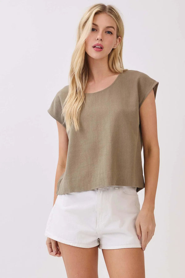Selma Boxy Top Vintage Olive