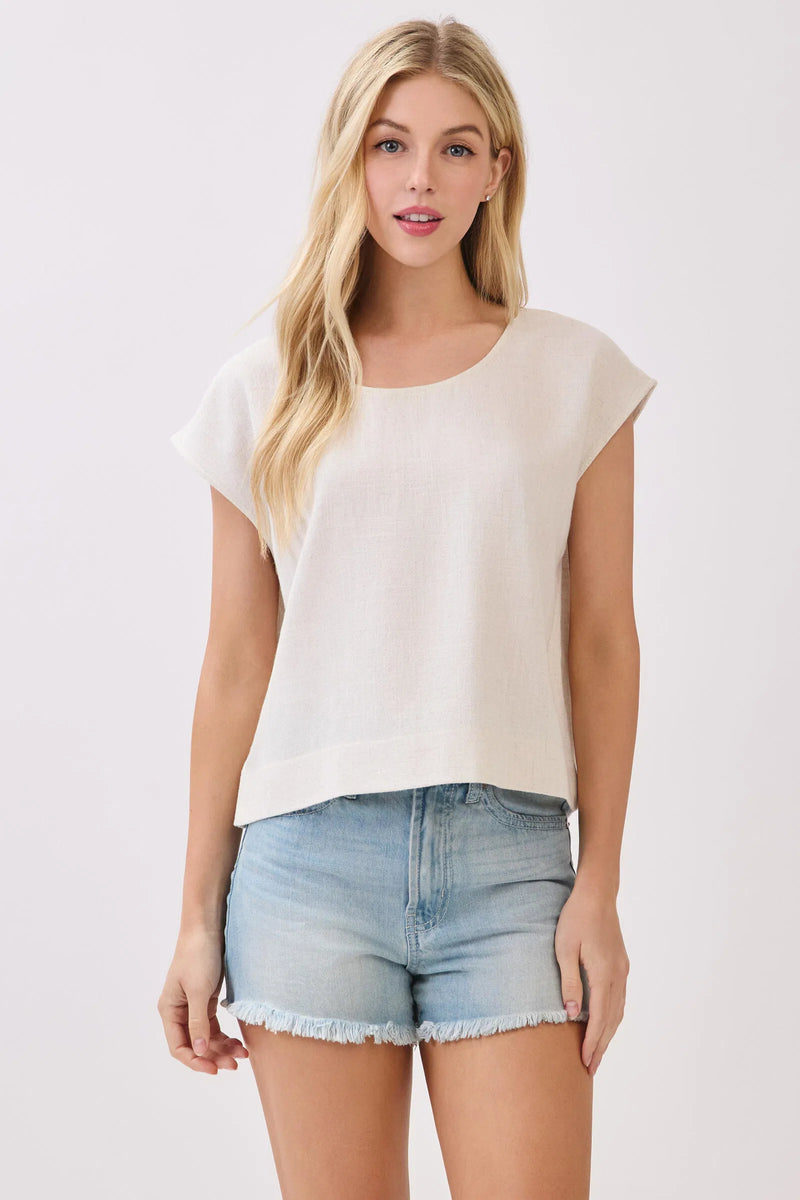 Selma Boxy Top 2T Oatmeal