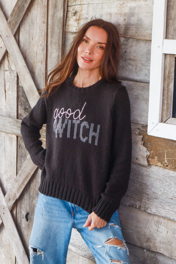 Good Witch Embroidered Crew