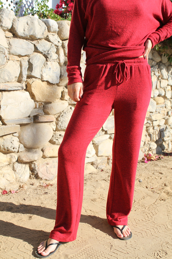 MG 2 Tone Brush Wide Leg Pant red-hb200