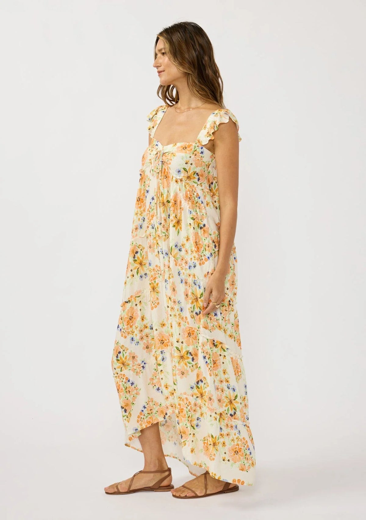 chinese dress ladies Sorceress Stevie Maxi Dress – Long Sleeve Ruffle Tiered Boho Dress | Witchy Stevie Nicks-Inspired Gown | 70% Silk main image 0