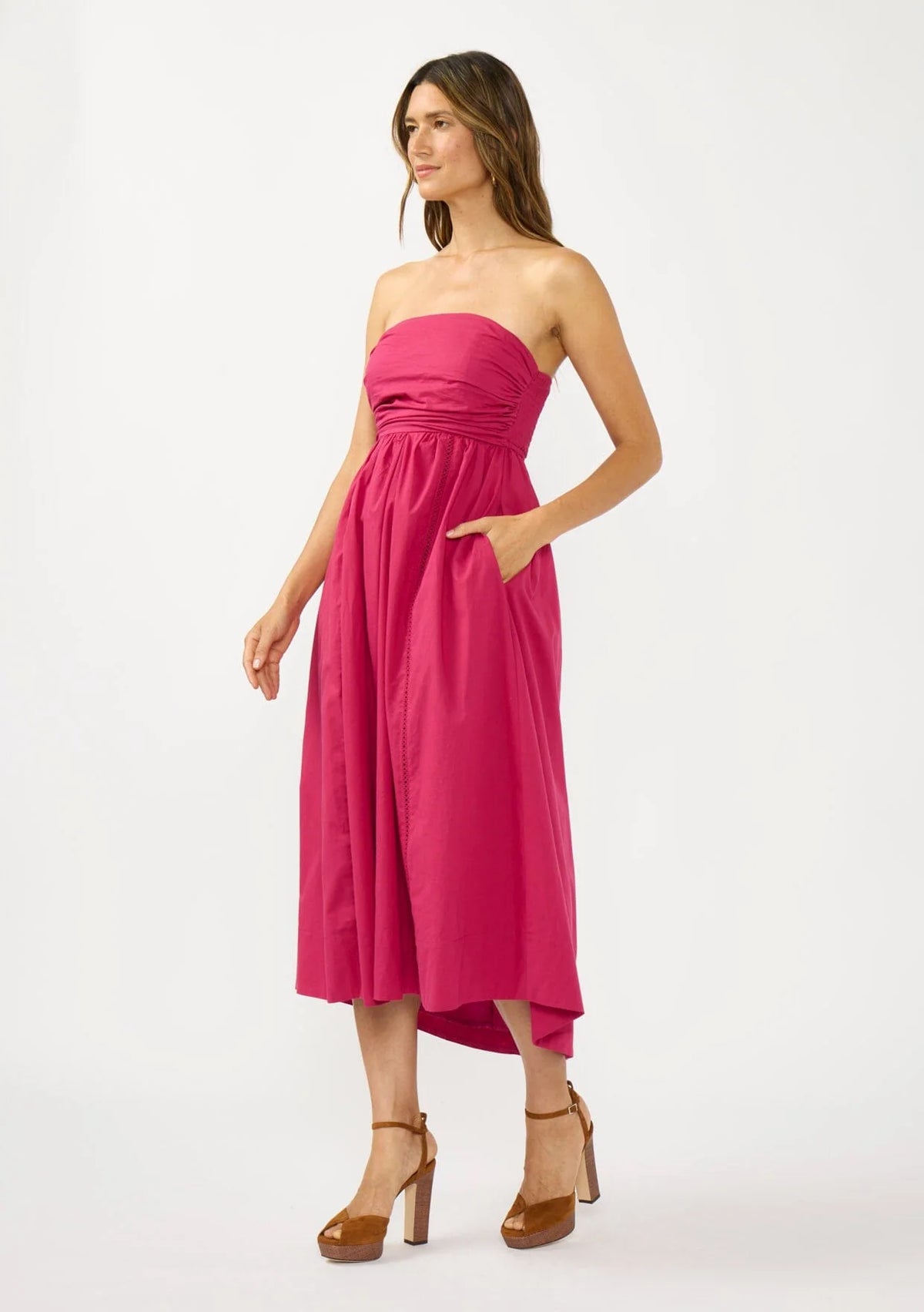 tessa midi dress Tessa Tiered Poplin Midi Dress