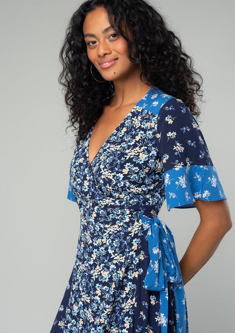 wrap dress blue Ruby Maxi Navy/Coral / M fb-eu Landau Forward LD607 3-Pocket Tied waist Size:XL (14)