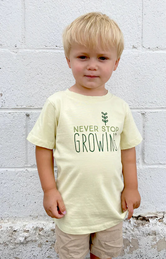 CCO Cotton Kid's Tee w/ Words Never Stop Growing