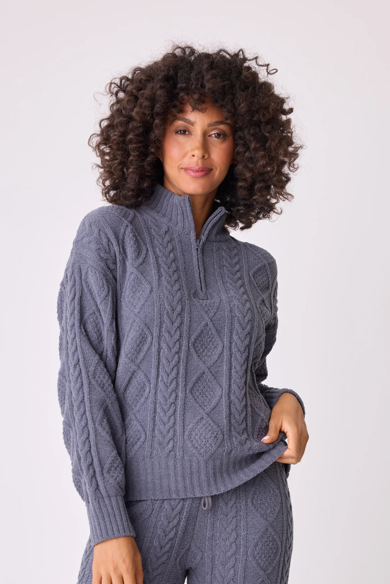 PJV L/S Cable Crew Lounge Charcoal