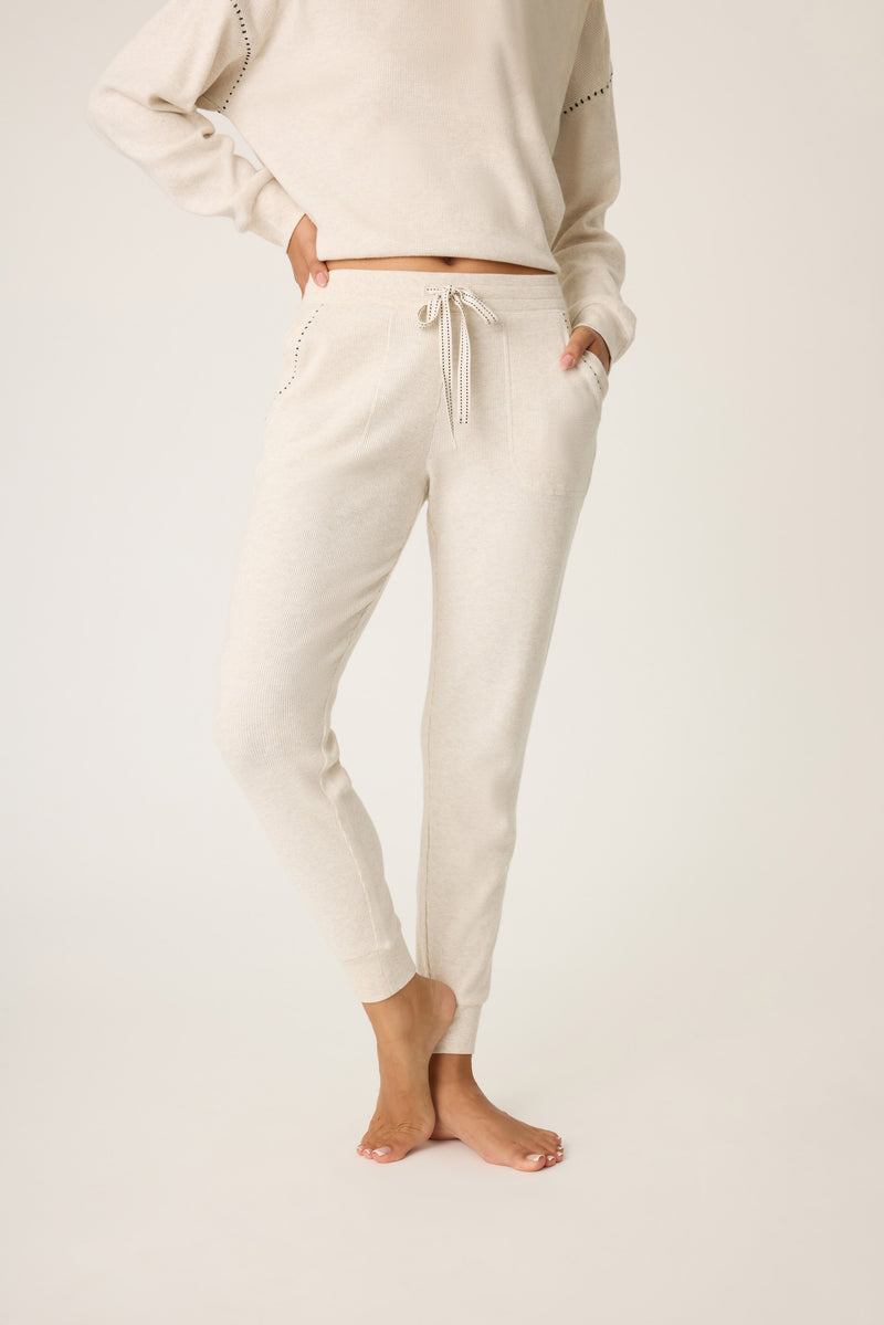 BND Pant Cross Stitch Light Oatmeal