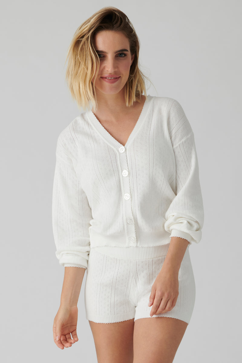 PJS Sweetheart Pointelle Cardigan