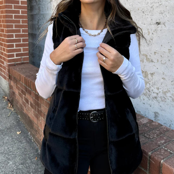 UND REVERSIBLE MOTTLED FUR VEST ファーベスト 中古・古着通販】AMERI (アメリ) UND REVERSIBLE MOTTLED FUR VEST