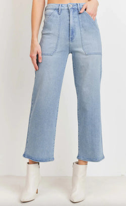 JBD HR CARGO POCKET WIDE LEG light denim