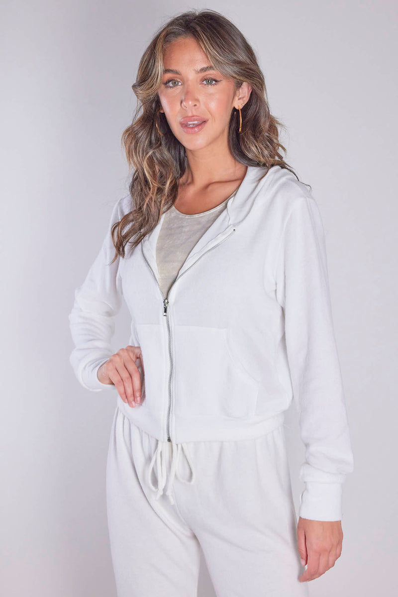 Loungy Zip Up White