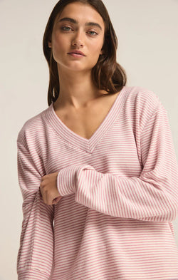 ZSP Stay Cozy Stripe LS Top