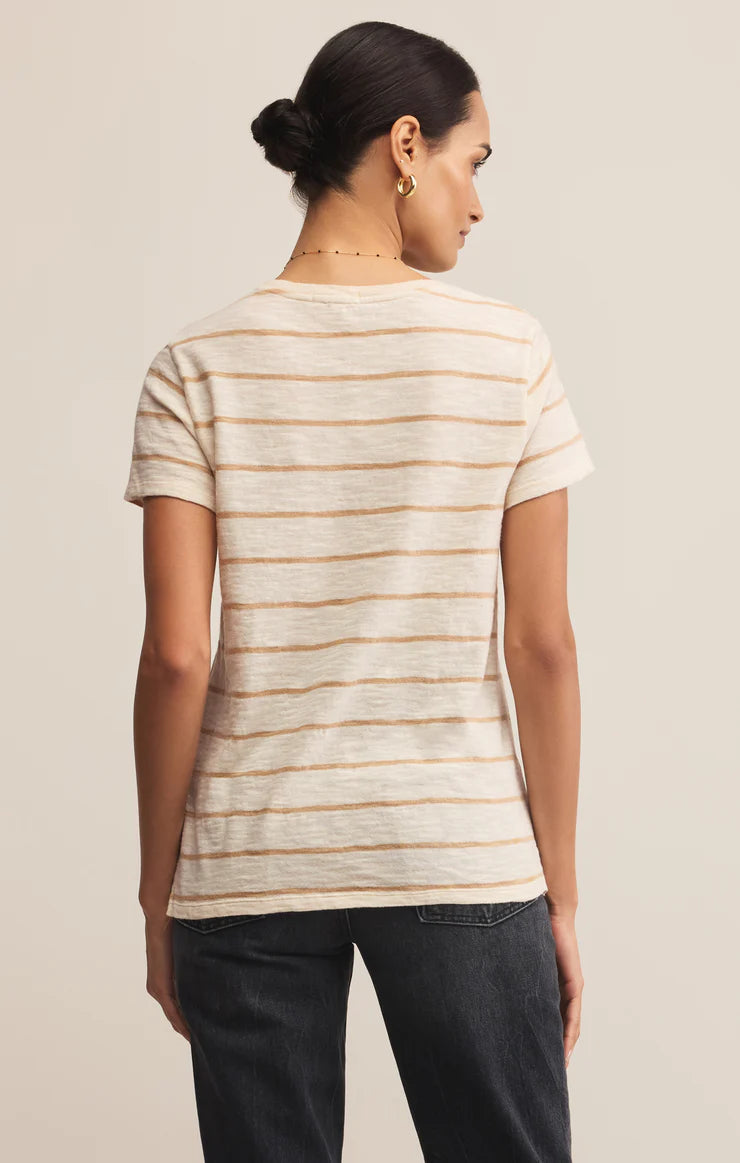 Foundation Stripe Tee Biscuit