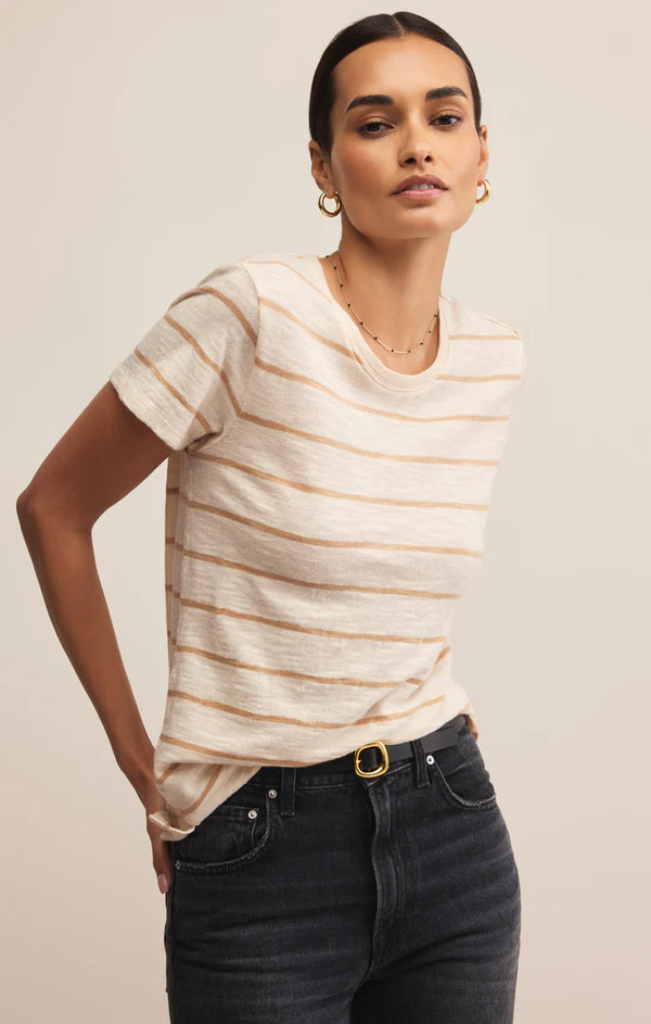 Foundation Stripe Tee Biscuit