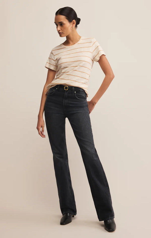 Foundation Stripe Tee Biscuit