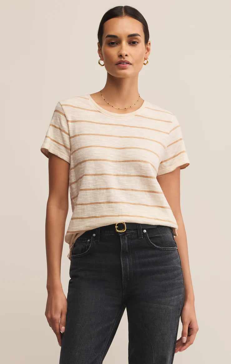 Foundation Stripe Tee Biscuit