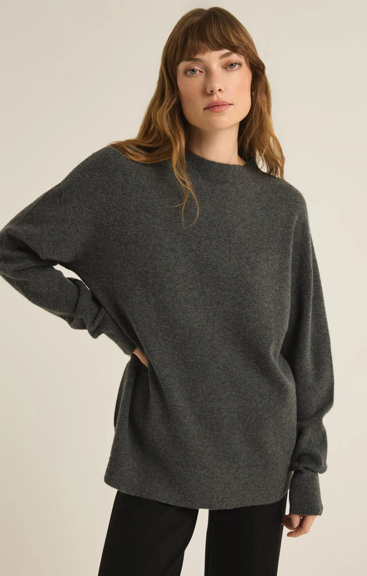 Gia Crew Neck Sweater Charcoal Heather