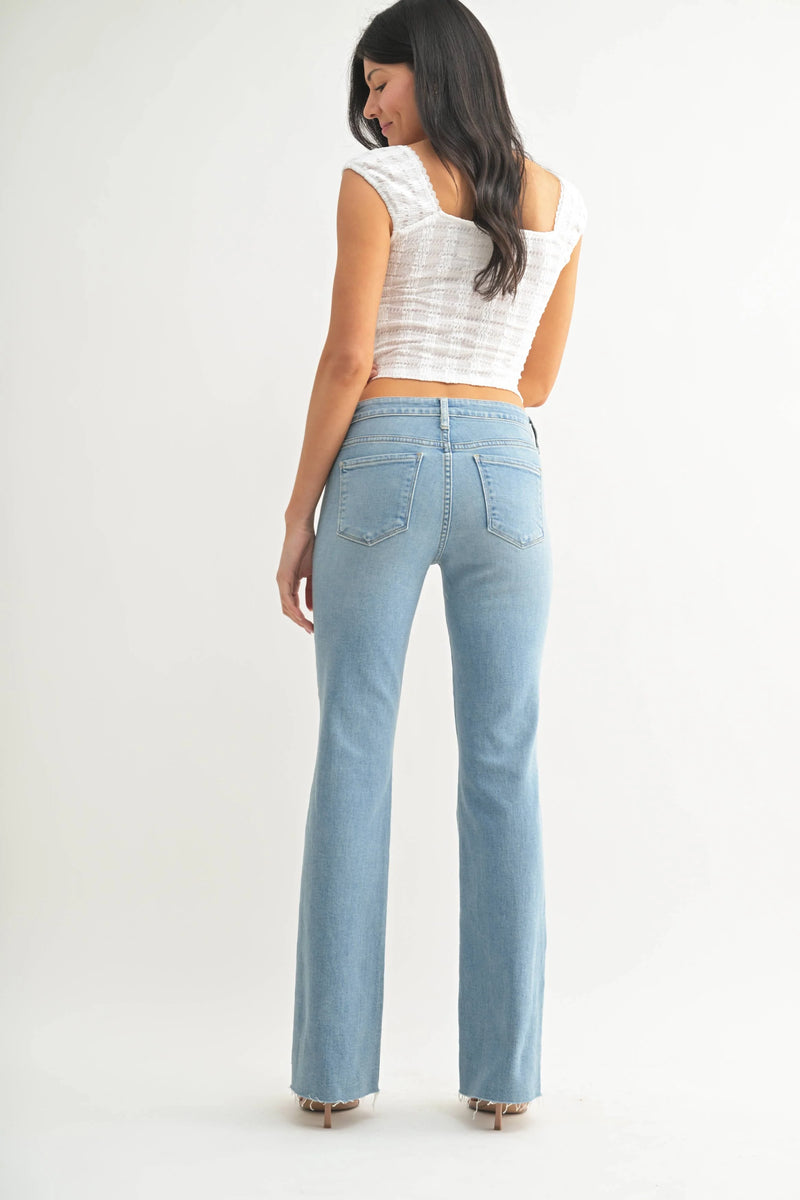 Layla Low Rise Boot Cut Medium Denim