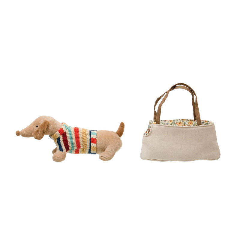 CCO Cotton Removable Dachshund in Dog Carrier