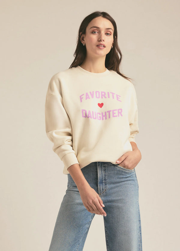 FVD Favorite Daughter Heart Logo Sweatshirt Gardenia