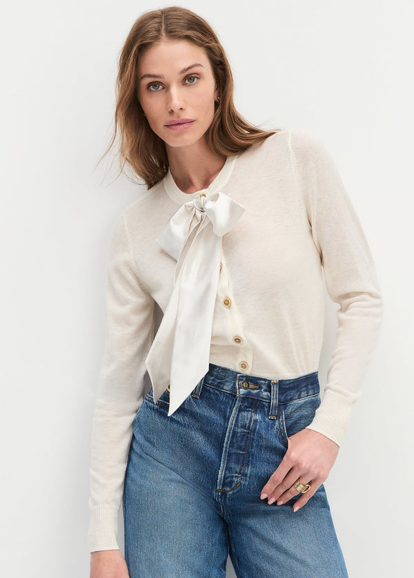 The Take A Bow Cardigan Ivory
