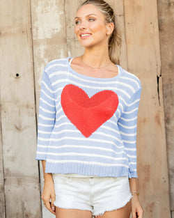 WDS Amelie Heart 3/4 Sleeve Crew