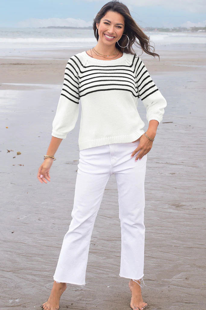 WDS Breton Stripe Crew Breaker White/Black