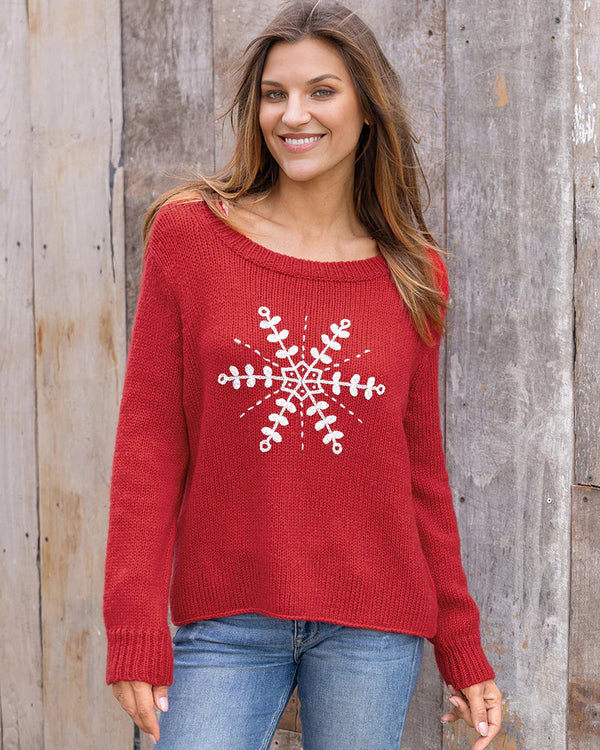 Clara Embroidered Crew Chunky