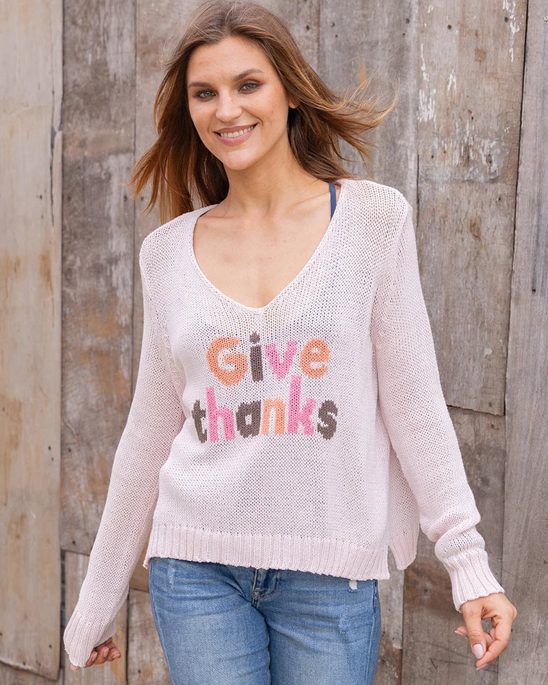 Give Thanks V Neck
