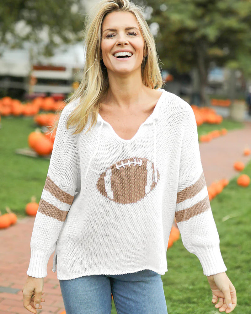 Football V-Neck Sweater