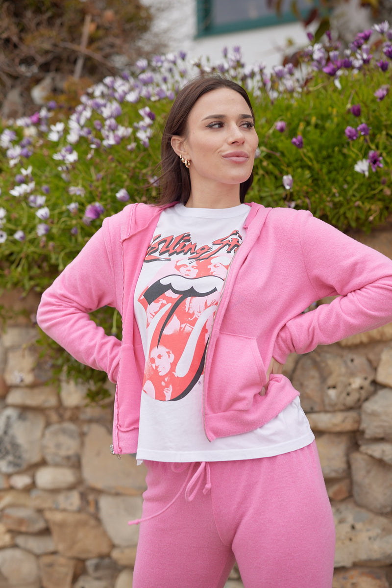 Loungy Zip Up Candy Pink